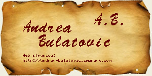 Andrea Bulatović vizit kartica